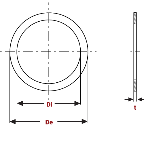 Precision Spring Washers Incorporating DIN 988 diagram