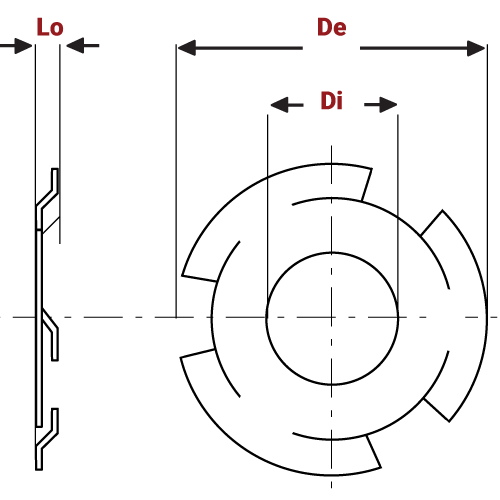 Wave Finger Spring Washers diagram