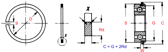 external snap rings din 5417 diagram