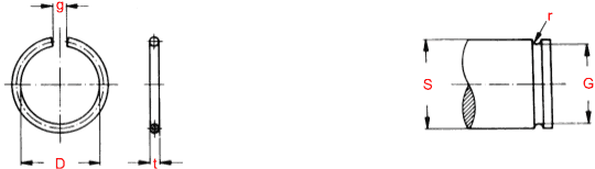 External Snap Rings: Metric diagram