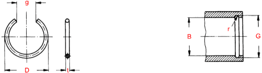 Internal Snap Rings to DIN 7993 Part B diagram